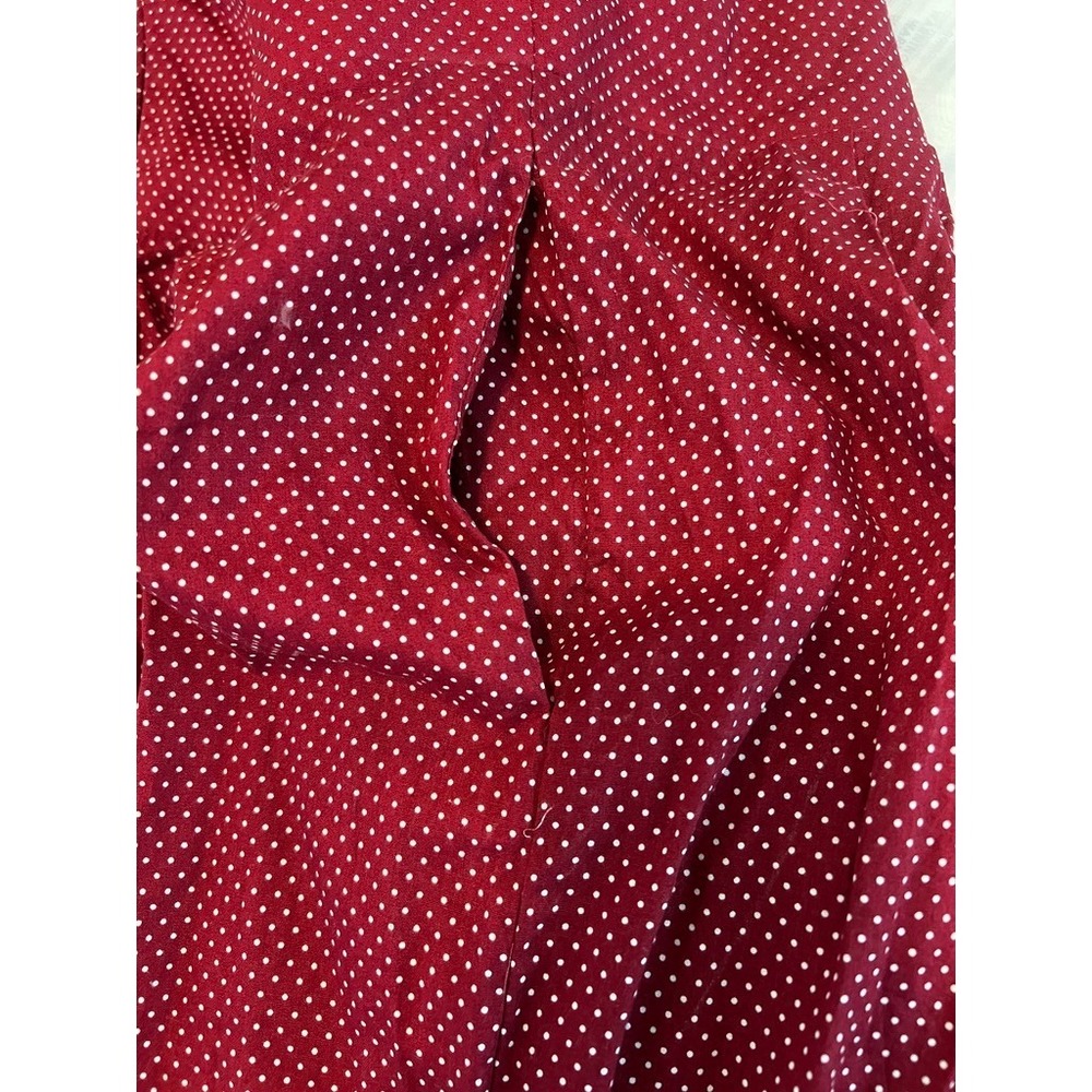 Dirndl Dress XXL Burgundy Polka Dot Oktoberfest Lace Up Bavarian Milkmaid - Picture 13 of 14